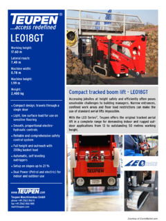 Teupen LEO18GT Specifications