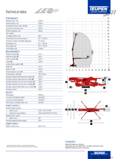 Teupen LEO23GT Specifications