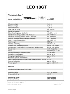 Teupen LEO 18GT Specifications