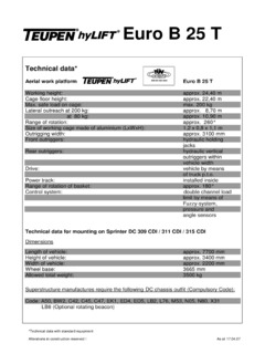 Teupen Euro B 25 T Specifications