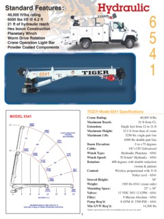 Tiger Cranes 6541 Specifications