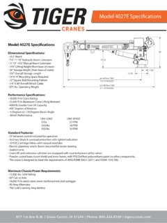 Tiger Cranes 4027E Specifications