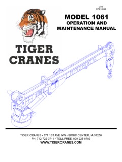 Tiger Cranes 1061 Specifications