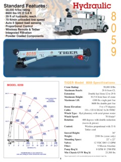 Tiger Cranes 8059 Specifications