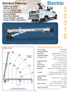 Tiger Cranes 5031E Specifications