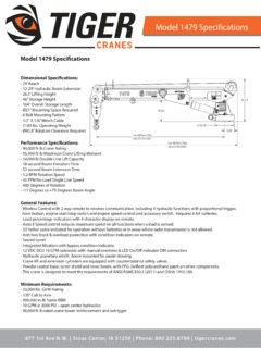 Tiger Cranes 1479 Specifications