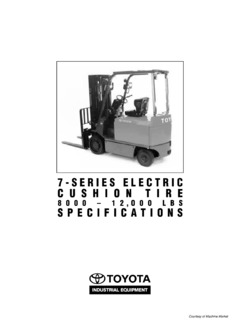 Toyota 7FBCU35 Specifications