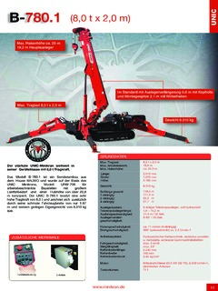UNIC B-780.1 Specifications