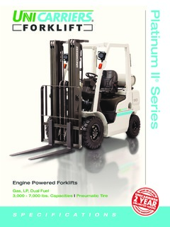 UniCarriers PFS40 Specifications