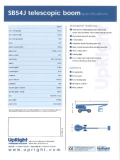 UpRight SB54J Specifications