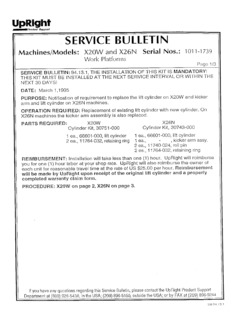 UpRight X26N Specifications