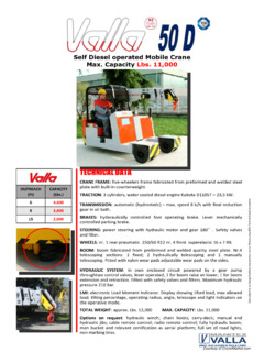 Valla 50 D Specifications