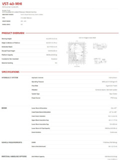 Versalift VST-40-MHI Specifications