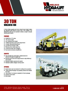 Weldco Hydra-Lift WHL3610-100 Specifications