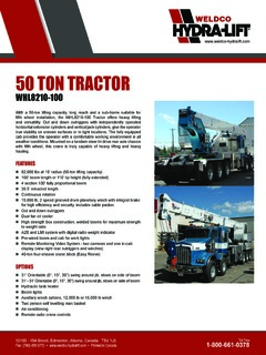 Weldco Hydra-Lift WHL8210-100 Specifications
