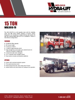 Weldco Hydra-Lift WHL1810-70 Specifications
