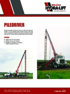 Weldco Hydra-Lift PILEDRIVER Specifications