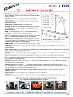 Western Mule V-1000 Specifications
