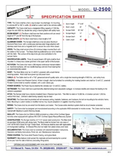 Western Mule u-2500 Specifications