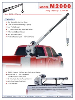Western Mule M2000 Specifications