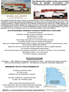 Wilkie Mfg. 60 Ladder Specifications