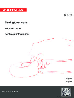 Wolffkran WOLFF 275 B Specifications