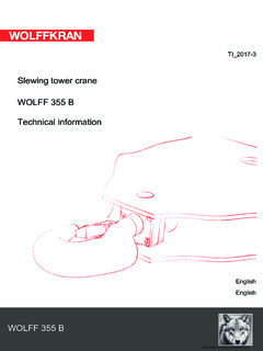 Wolffkran WOLFF 355 B Specifications