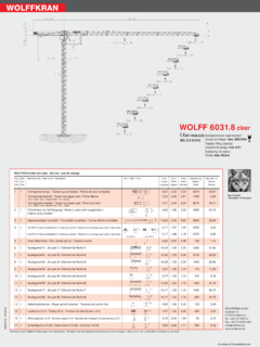 Wolffkran WOLFF 6031.8 clear Specifications