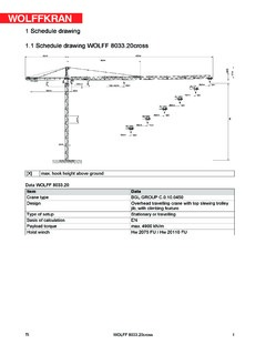Wolffkran WOLFF 8033.20 cross Specifications