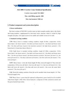 XCMG XGC400-I Specifications