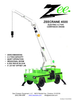 Zee Crane 4500 Specifications
