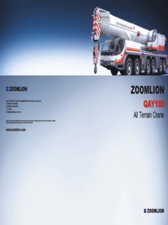 Zoomlion QAY180 Specifications