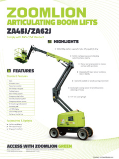 Zoomlion ZA62J Specifications