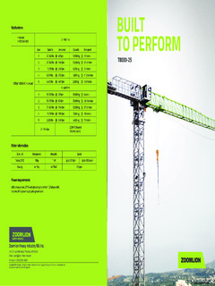 Zoomlion T8030-25 Specifications