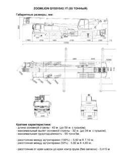 Zoomlion QY55V542.1T Specifications